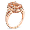 Thumbnail Image 1 of Oval Morganite and 3/8 CT. T.W. Diamond Ring in 14K Rose Gold