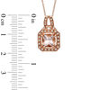 Thumbnail Image 2 of 7.0mm Radiant-Cut Morganite and 1/10 CT. T.W. Diamond Pendant in 10K Rose Gold