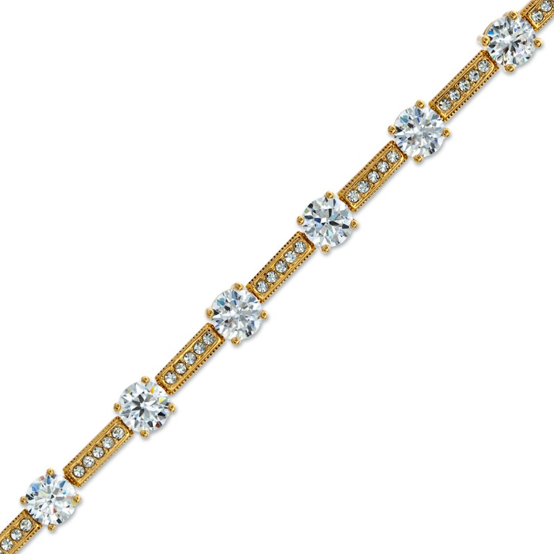 Main Image 1 of AVA Nadri Cubic Zirconia and Crystal Bracelet in Brass with 18K Gold Plate - 7.5"