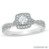 Thumbnail Image 1 of Celebration Fire® 1/2 CT. T.W. Diamond Vintage-Style Twist Engagement Ring in 14K White Gold (H-I/SI1-SI2)