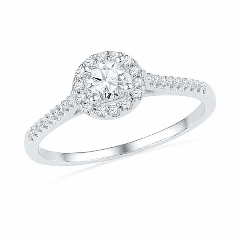 Main Image 2 of 1/2 CT. T.W. Diamond Frame Bridal Set in 10K White Gold