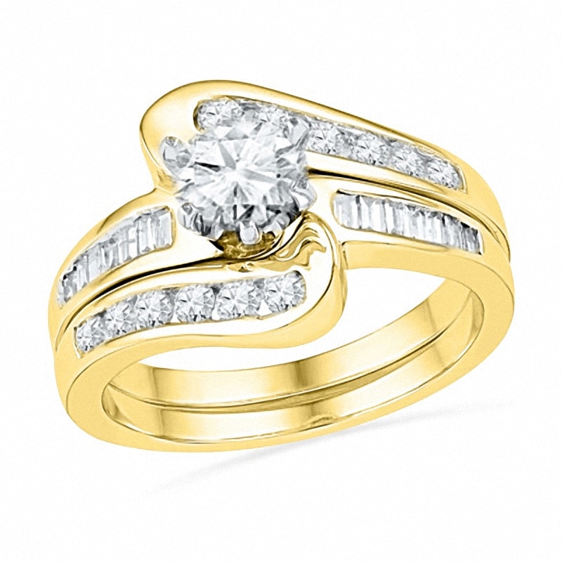 1-1/4 CT. T.W. Diamond Swirl Bridal Set in 10K Gold | Zales