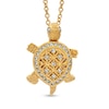 Thumbnail Image 1 of AVA Nadri Crystal Turtle Pendant in Brass with 18K Gold Plate - 16"