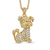 Thumbnail Image 1 of AVA Nadri Crystal Dog Pendant in Brass with 18K Gold Plate - 16"