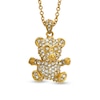 Thumbnail Image 1 of AVA Nadri Crystal Teddy Bear Pendant in Brass with 18K Gold Plate - 16"