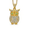 Thumbnail Image 0 of AVA Nadri Crystal Owl Pendant in Brass with 18K Gold Plate - 16"