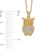 Thumbnail Image 1 of AVA Nadri Crystal Owl Pendant in Brass with 18K Gold Plate - 16"