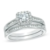 Thumbnail Image 0 of 1/2 CT. T.W. Diamond Princess-Shaped Frame Bridal Set in 10K White Gold