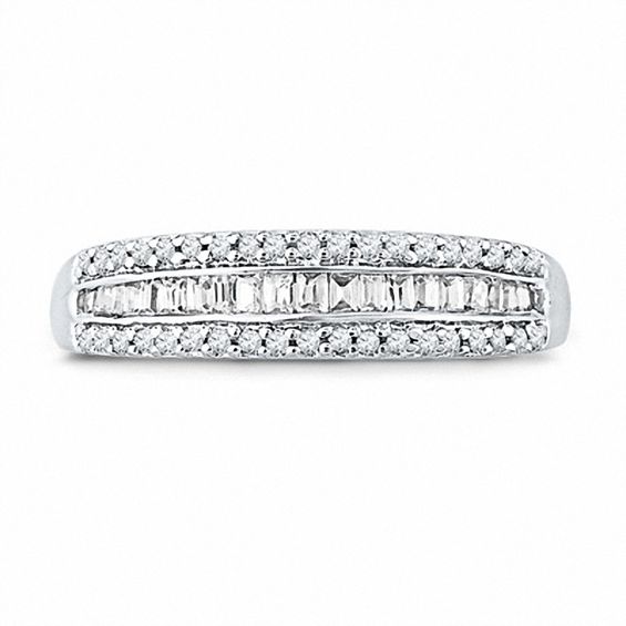 1/4 CT. T.w. Baguette Diamond Band in 10K White Gold
