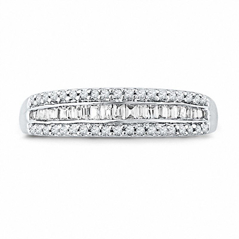 Main Image 2 of 1/4 CT. T.W. Baguette Diamond Band in 10K White Gold