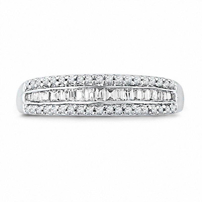 1/4 CT. T.W. Baguette Diamond Band in 10K White Gold