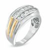 Thumbnail Image 2 of Men's 1 CT. T.W. Diamond Anniversary Ring in 10K Two-Tone Gold