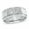 Thumbnail Image 1 of Triton Men's 1/8 CT. T.W. Diamond  Comfort Fit Stainless Steel Wedding Band - Size 10