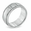 Thumbnail Image 2 of Triton Men's 1/8 CT. T.W. Diamond  Comfort Fit Stainless Steel Wedding Band - Size 10