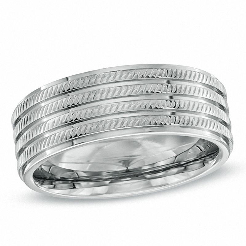 Main Image 1 of Triton 8.0mm Comfort Fit Stainless Steel Wedding Band - Size 10