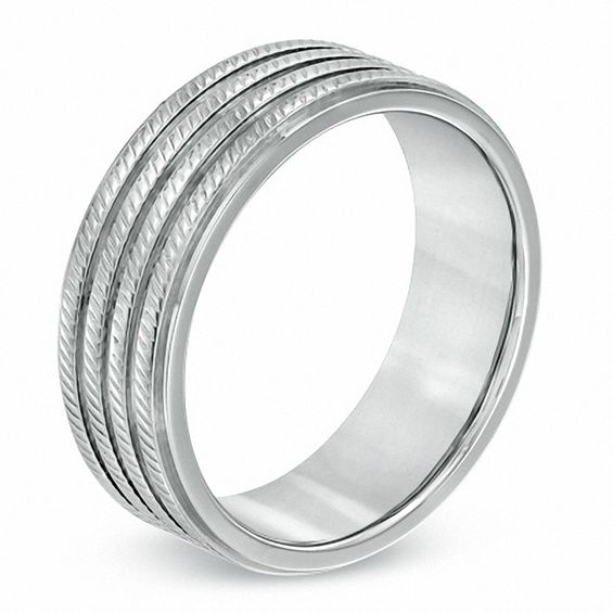 Triton 8.0mm Comfort Fit Stainless Steel Wedding Band - Size 10