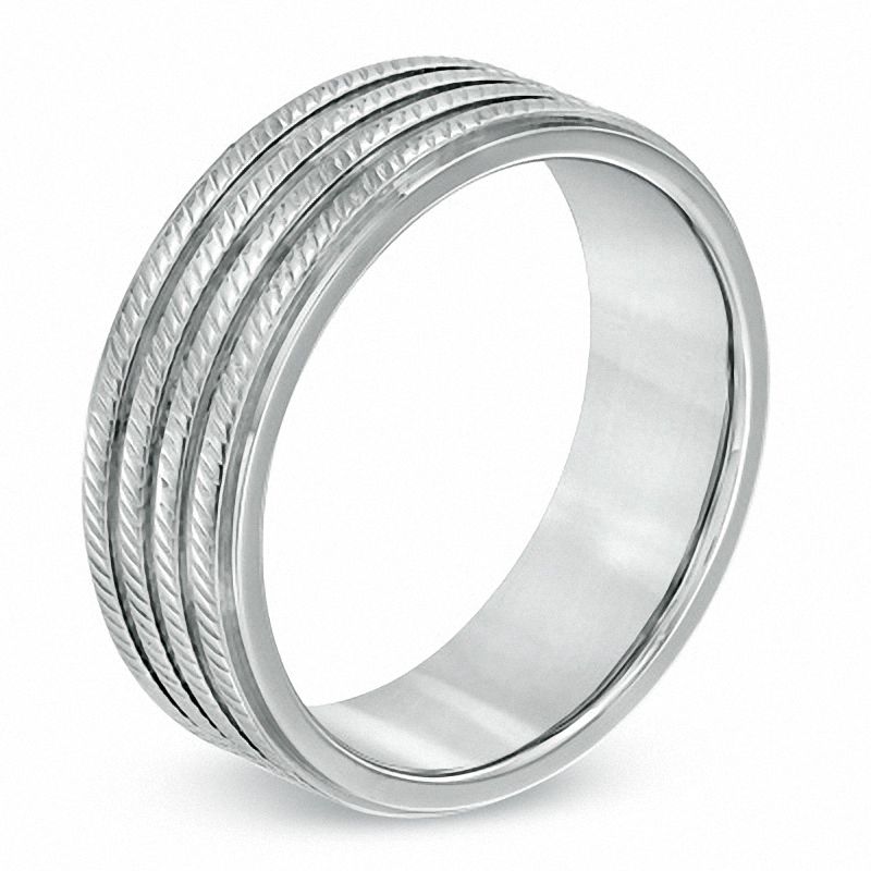 Main Image 2 of Triton 8.0mm Comfort Fit Stainless Steel Wedding Band - Size 10