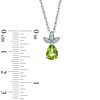 Thumbnail Image 3 of Pear-Shaped Peridot and Lab-Created White Sapphire Pendant, Ring and Earrings Set in Sterling Silver - Size 7
