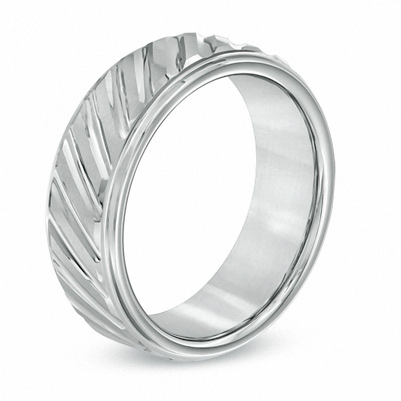 Main Image 2 of Triton 8.0mm Comfort Fit White Tungsten Wedding Band - Size 10