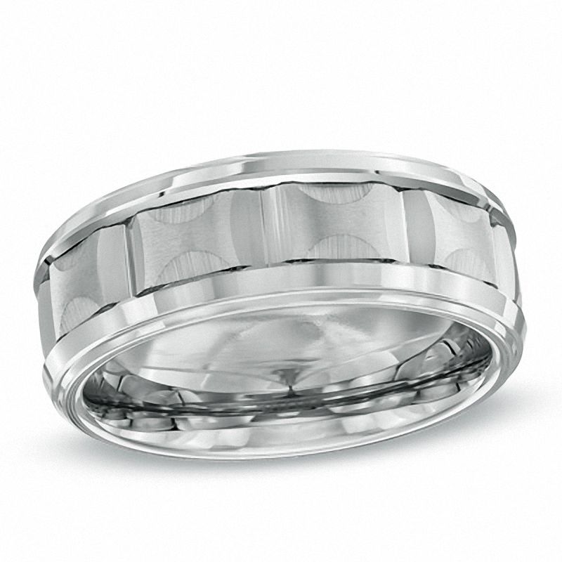 Main Image 1 of Triton 8.0mm Comfort Fit White Tungsten Wedding Band - Size 10