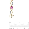 Thumbnail Image 2 of Oval Lab-Created Pink Sapphire and Diamond Accent Bracelet in Sterling Silver with 14K Rose Gold Plate - 7.25"