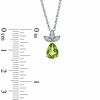 Thumbnail Image 3 of Pear-Shaped Peridot and Lab-Created White Sapphire Pendant, Ring and Earrings Set in Sterling Silver - Size 7