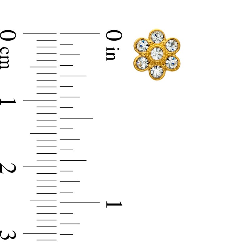 Main Image 2 of AVA Nadri Crystal Flower Stud Earrings in Brass with 18K Gold Plate