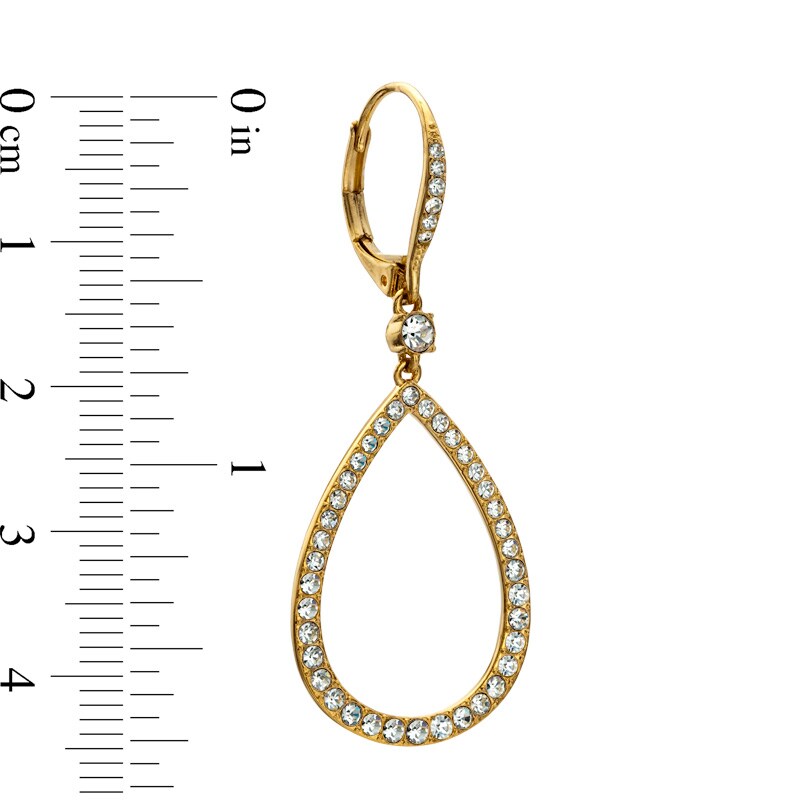 Main Image 2 of AVA Nadri Crystal Tear-Drop Earrings in Brass with 18K Gold Plate
