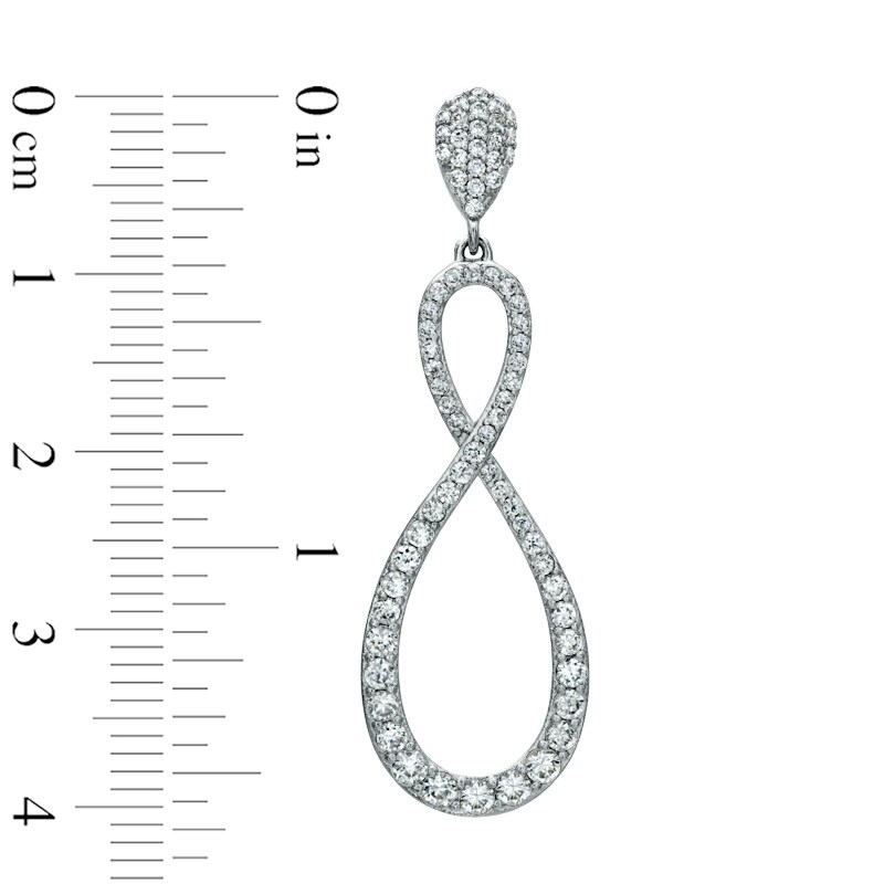 AVA Nadri Crystal Infinity Earrings in White Rhodium Brass