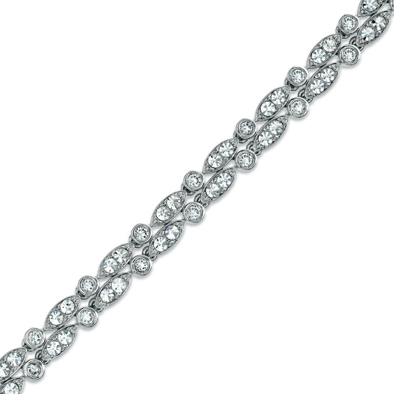 Main Image 1 of AVA Nadri Cubic Zirconia Bracelet in White Rhodium Brass - 7.5"