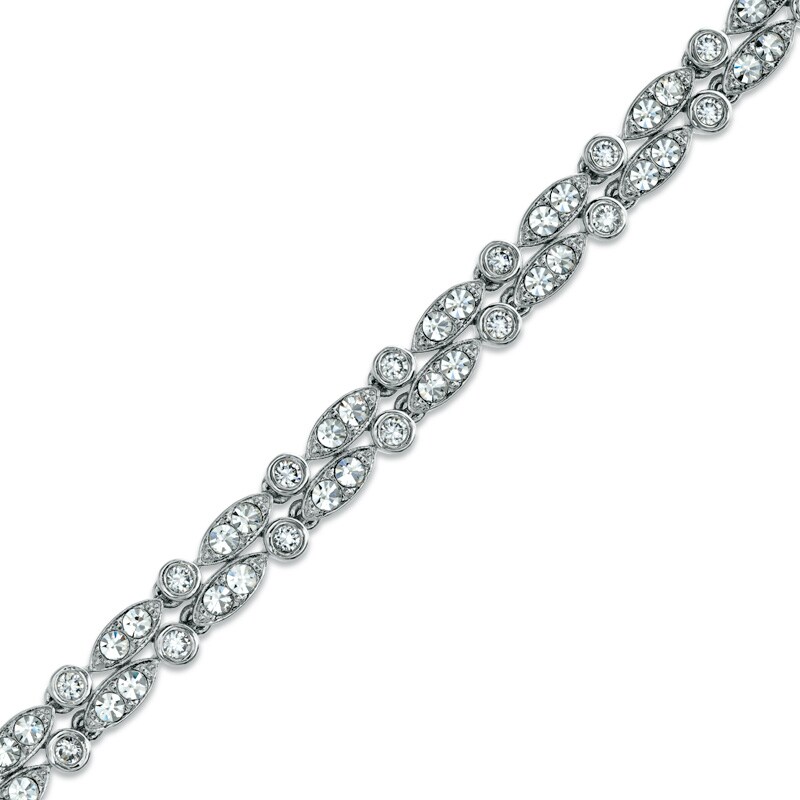 AVA Nadri Cubic Zirconia Bracelet in White Rhodium Brass - 7.5"