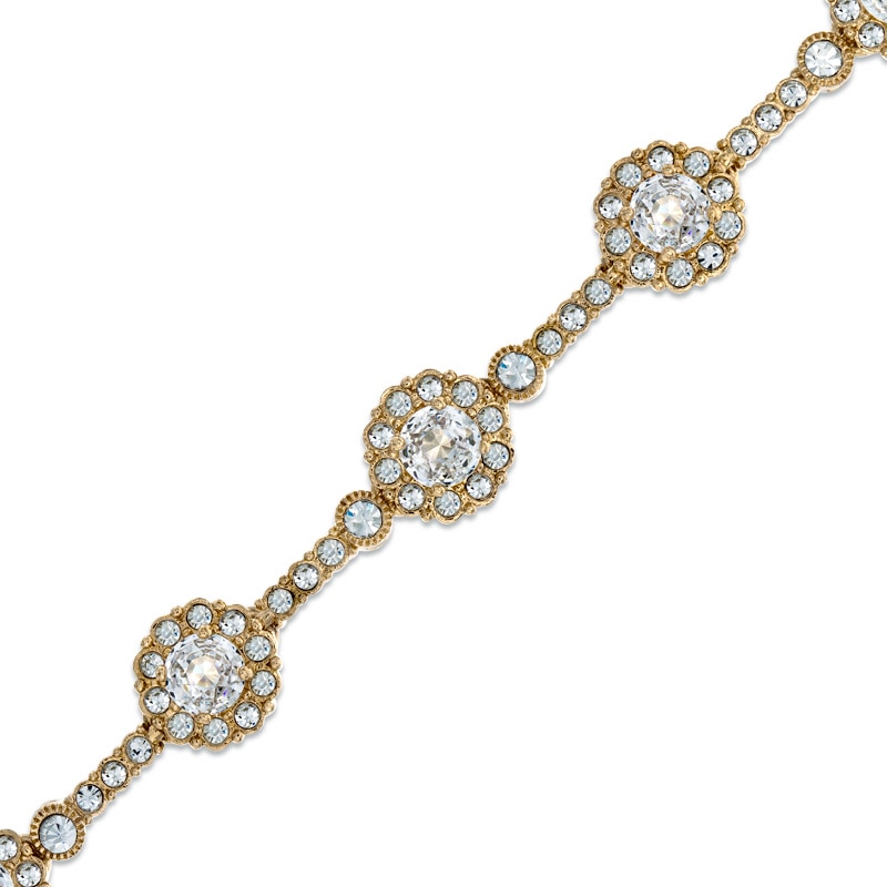 Main Image 1 of AVA Nadri Cubic Zirconia and Crystal Bracelet in Brass with 18K Gold Plate - 7.5"