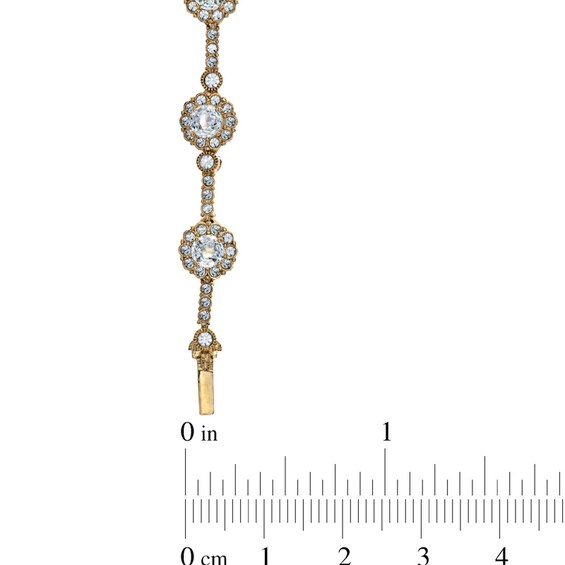 AVA Nadri Cubic Zirconia and Crystal Bracelet in Brass with 18K Gold Plate - 7.5"