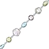 Thumbnail Image 1 of Multi-Gemstone Fashion Bracelet in Sterling Silver - 7.5"