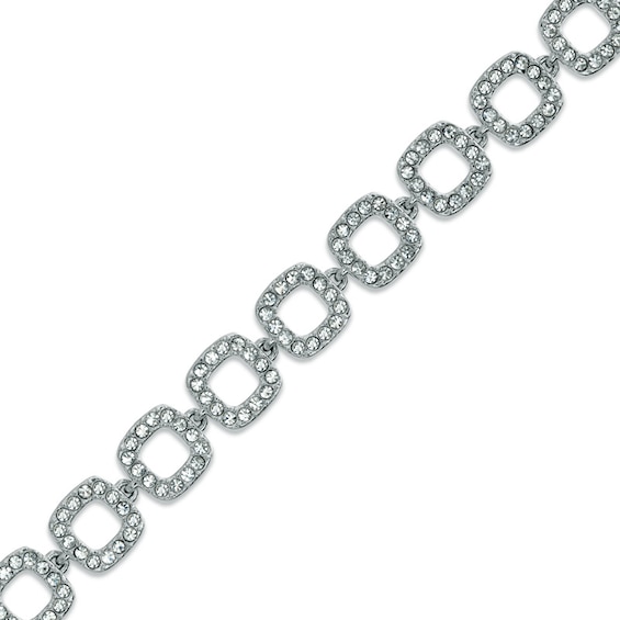 AVA Nadri Crystal Bracelet in White Rhodium Brass - 7.5"