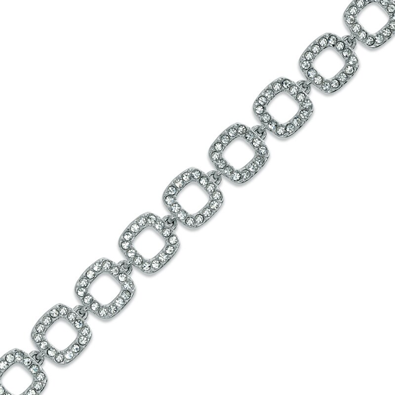 Main Image 1 of AVA Nadri Crystal Bracelet in White Rhodium Brass - 7.5"