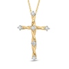 Thumbnail Image 1 of 1/8 CT. T.W. Diamond Twine Cross Pendant in 10K Gold