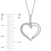 Thumbnail Image 2 of 1/4 CT. T.W. Diamond Double Heart Pendant in 10K White Gold