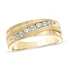 Thumbnail Image 1 of 1/2 CT. T.W. Diamond Slant Wedding Band in 10K Gold