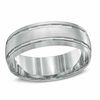 Thumbnail Image 1 of 7.0mm Double Groove Wedding Band in 10K White Gold