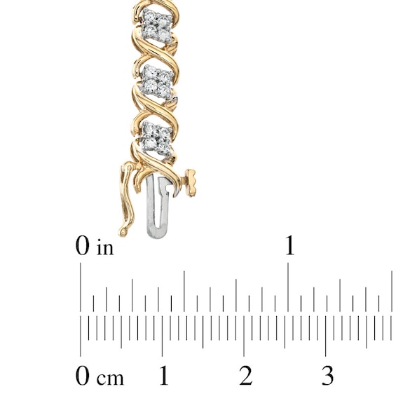 1 CT. T.w. Diamond "X" Bracelet in 10K Gold