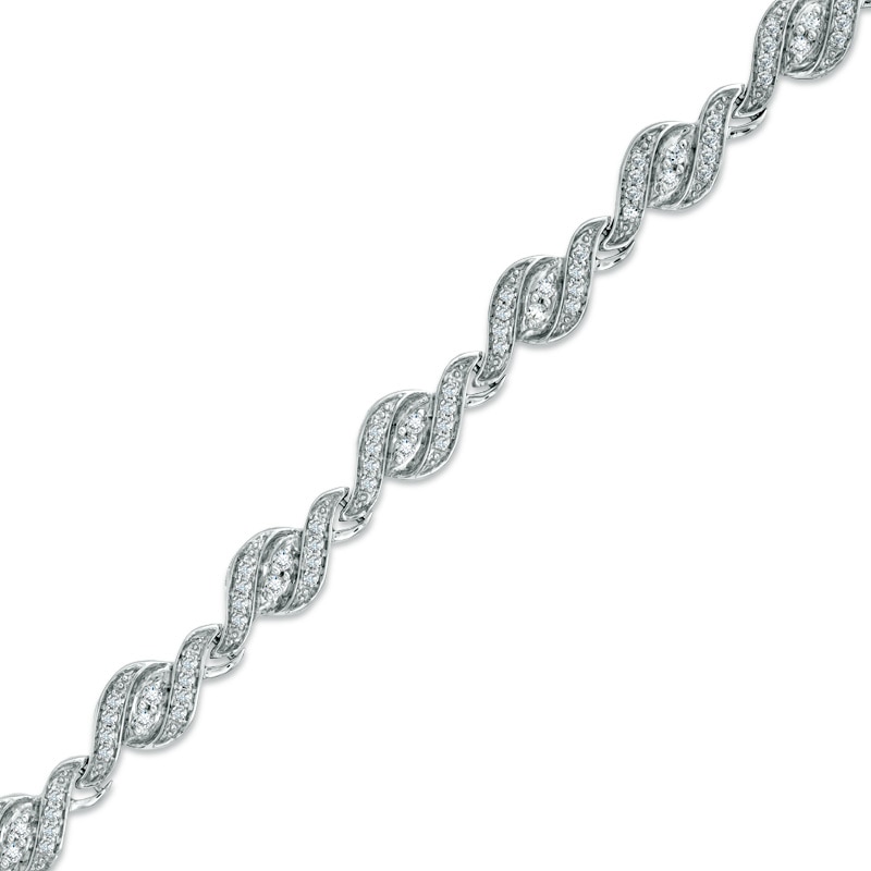 Main Image 1 of 1 CT. T.W. Diamond Cascading Bracelet in 10K White Gold