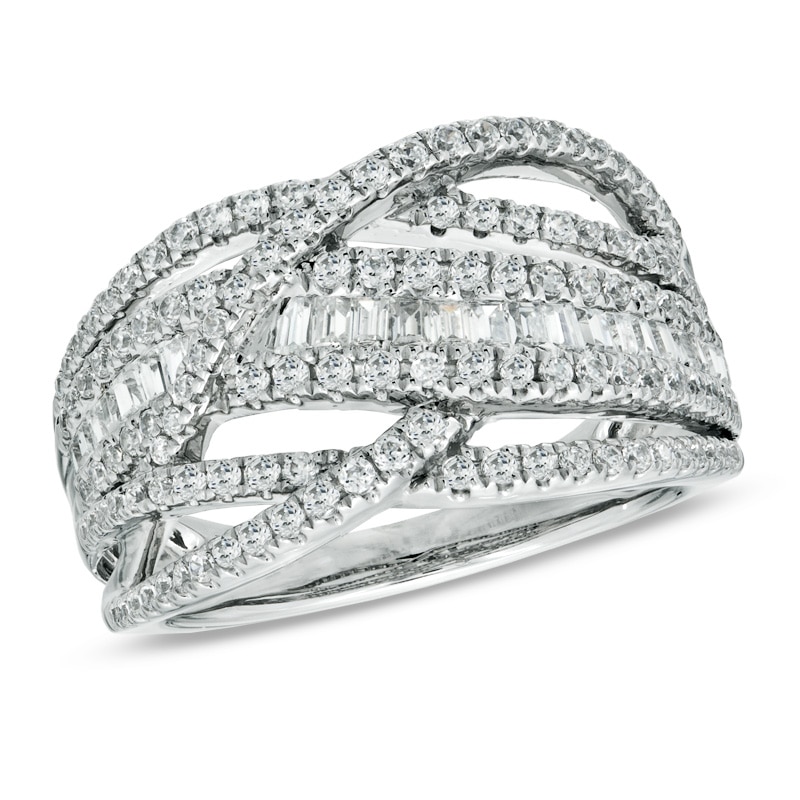 1 CT. T.W. Diamond Loose Braid Ring in 10K White Gold