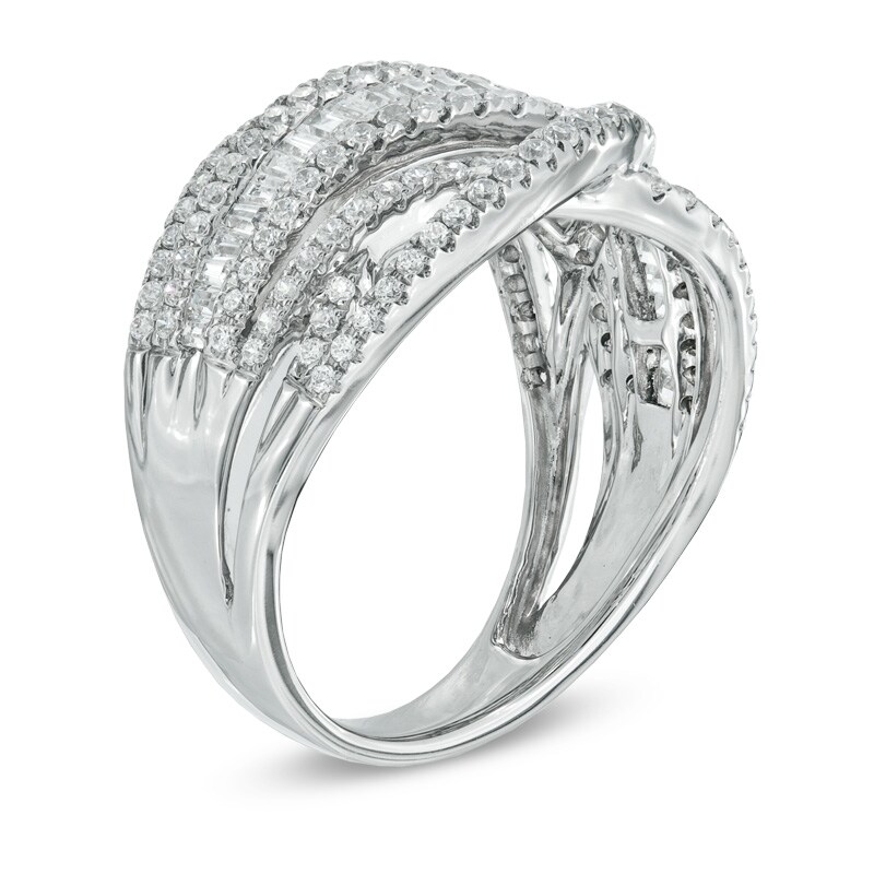 1 CT. T.W. Diamond Loose Braid Ring in 10K White Gold