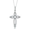 Thumbnail Image 1 of 1/4 CT. T.W. Diamond Open Cross Pendant in 10K White Gold