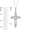Thumbnail Image 2 of 1/4 CT. T.W. Diamond Open Cross Pendant in 10K White Gold
