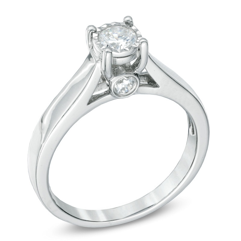 Main Image 2 of 1/2 CT. T.W. Diamond Engagement Ring in 10K White Gold