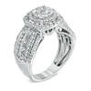 Thumbnail Image 2 of 1-1/2 CT. T.W. Diamond Layered Framed Cluster Ring in 10K White Gold