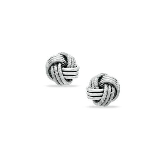 Love Knot Earrings in 14K White Gold