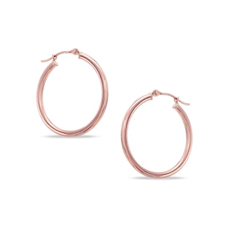 25mm Hoop Earrings in 14K Rose Gold